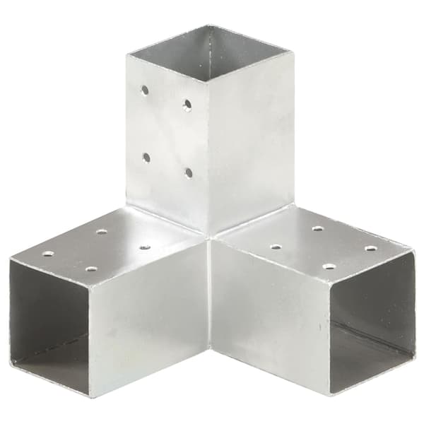 vidaXL Y-formade kopplingar, 4 st, galvaniserad metall, 71x71 mm