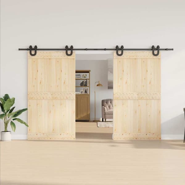 vidaXL Skjutdörrsinstallationssystem, 366 cm, Stål, Svart