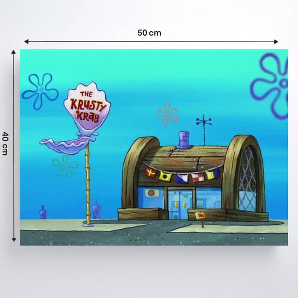 MÅLNING MED SIFFROR Bilder att måla SvampBob Krusty Krab 50x40 cm