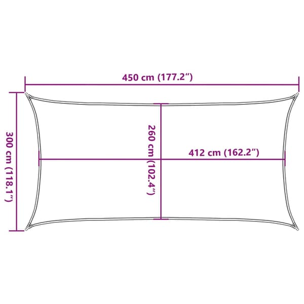 vidaXL skyggesejl lysegrå 4,5x3 m 100% polyester