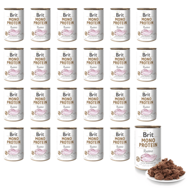 Brit Mono Protein vådfoder til hunde, kaniner, 24 x 400 g