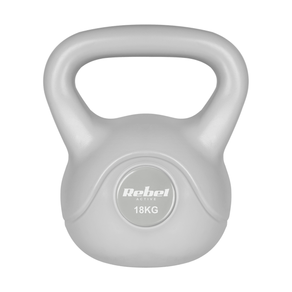 Kettlebell 18kg grå kettlebell hantelviktsboll för ABS Rebel-övningar