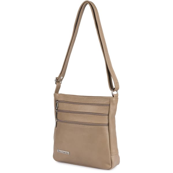 Elegant beige lædermessengertaske til kvinder Beltimore L43