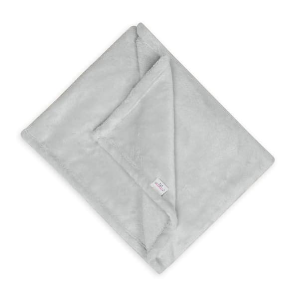BONO Babytæppe 75x100 Glat Blød Fluffy Grå Ask