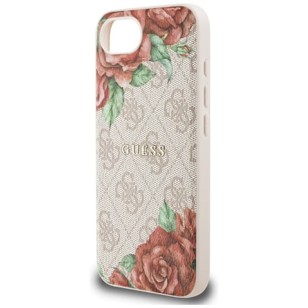 Guess 4G Blomsterprint MagSafe-cover til iPhone 16e i lyserødt