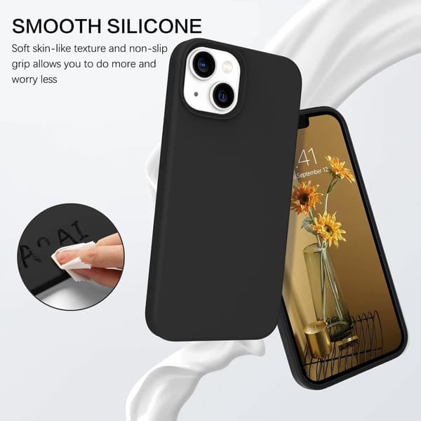 APPLE IPHONE 13 -KUORI SILIKONIMUSTA MIKROKUITUA A2482