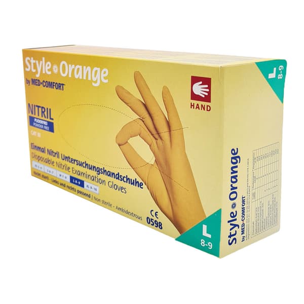 Ampri Style Orange Nitrilhandsker L 100 stk