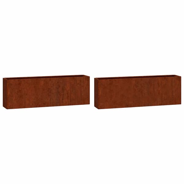vidaXL Väggplanter, 2 st, Rostfri, Cortenstål, 53x10x17 cm