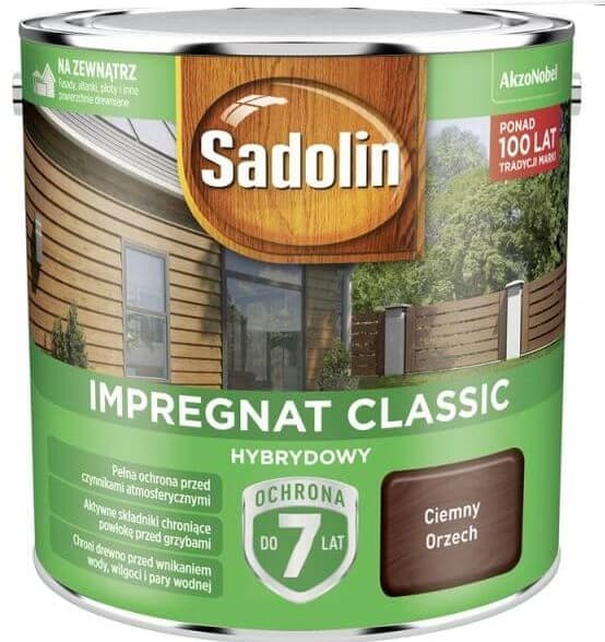 SADOLIN CLASSIC HYBRID IMPRÆGNAT 7 ÅR MØRK VALNØD 2,5L - 5POSER.OWC2,5