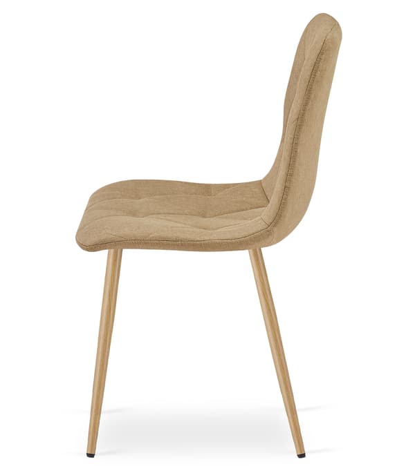 LIBRA stol - brunt tyg / träfärgade ben x 3