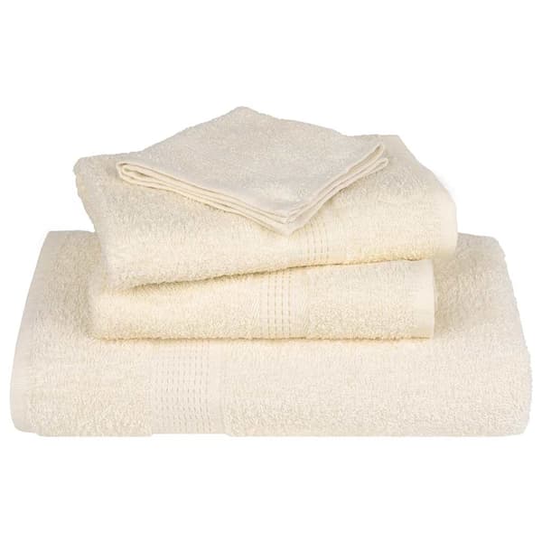 vidaXL Handdukar, 2 st, Creme, 30x30 cm, 100% bomull