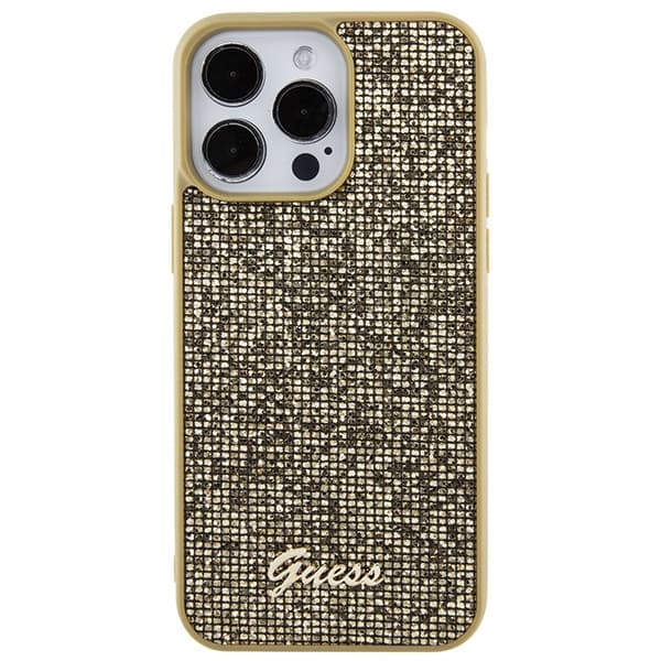 Guess GUHCP15XPMSDGSD iPhone 15 Pro Max 6.7" guld/guld hårdt cover Disco Metal Script