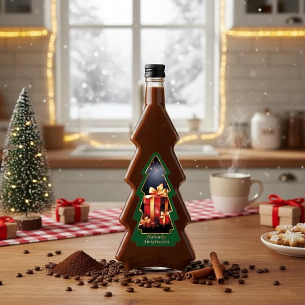 5x JULGRANSFLASKOR 500ml + JULGRANSFLASKOR MED ETIKETT för jullikörer och vin