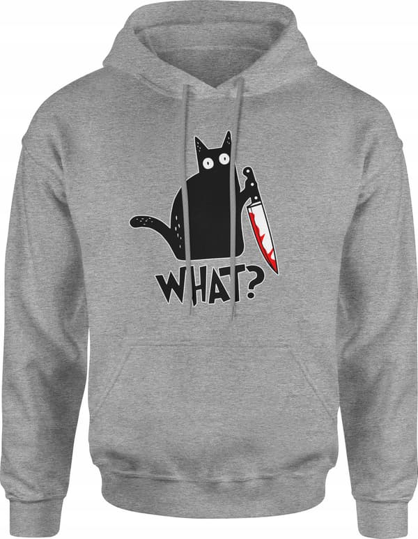 KATTE-SWEATSHIRT MED KATTEPRINT HERRE-HÆTTETRÆK M