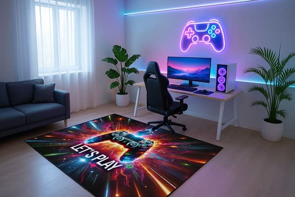 Strado LET'S PLAY 3D-tæppe 120x170 cm moderne til gamerværelset