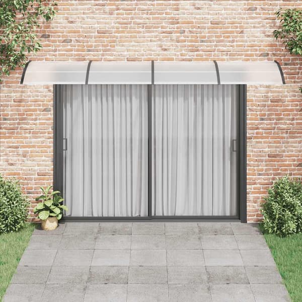 vidaXL dørmarkise sort og transparent 400x75 cm polycarbonat