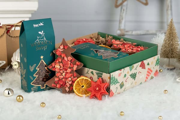 Presentask i låda för jul mikołajki kaffe choklad