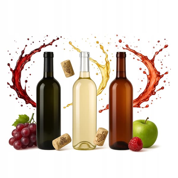 10X VINFLASKOR 0,75L + KORKAR - 3 FÄRGER
