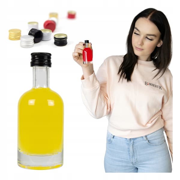 TADEK Glasflaska 50ml Miniflaskor för Likör Vin + Kork Gåva