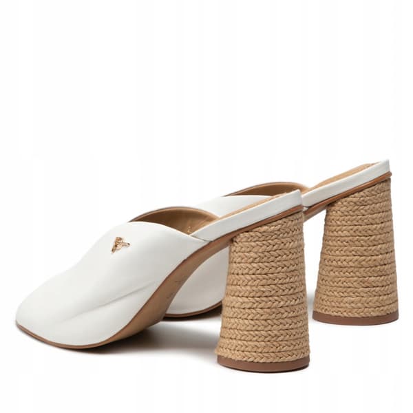EVA LONGORIA HVIDE LÆDER FLIP-FLOPS HÆL 38 CM