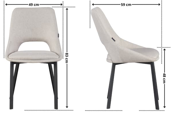 LUMO polstret lænestol, beige stof