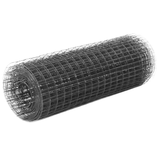 vidaXL Teräs- ja PVC-aitaverkko 10x0,5 m Harmaa