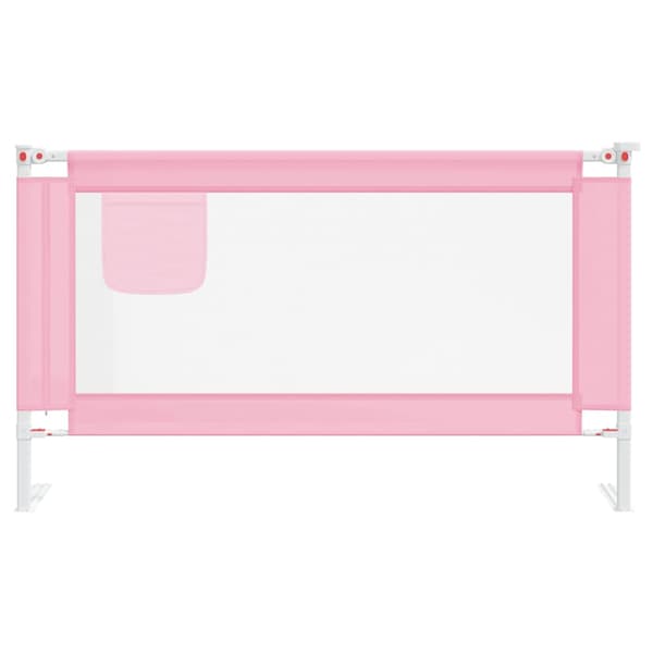 vidaXL Spjälsängsstång rosa 140x25 cm tyg
