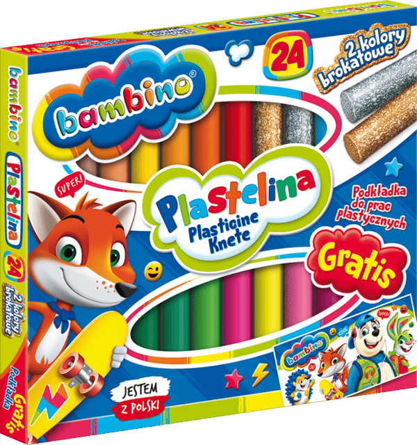 Plasticine 24 färger Bambino