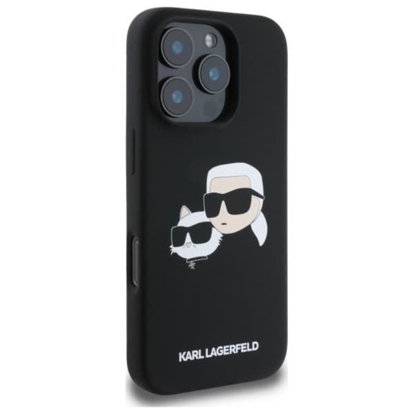 Karl Lagerfeld Silikone Dobbelthoved Print MagSafe - iPhone 16 Pro Etui (Sort)
