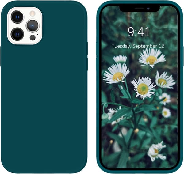 APPLE IPHONE 12 PRO MAX ETUI MØRKEGRØNT SILIKONE BAGSIDER