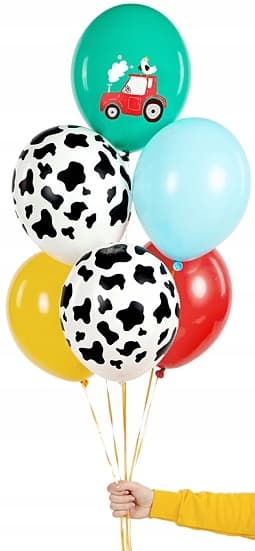 Balloner, Farm, mix, 30 cm, 5 stk.