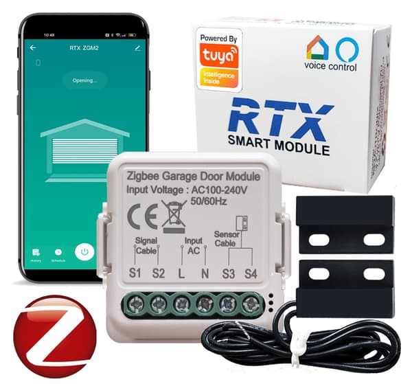 RTX ZIGBEE TUYA SMART GARAGEDØRSSTYRINGSmodul + REED-SENSOR