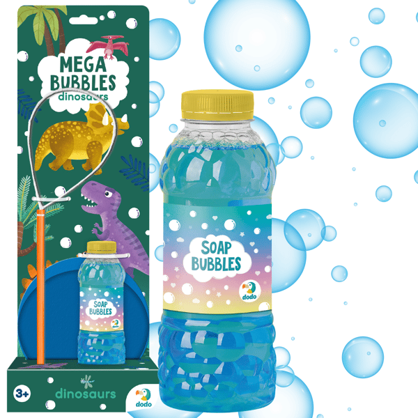 Mega Bubbelmaskin Set Dinosaurier Stora Bubblor Vätska 450ml 500122