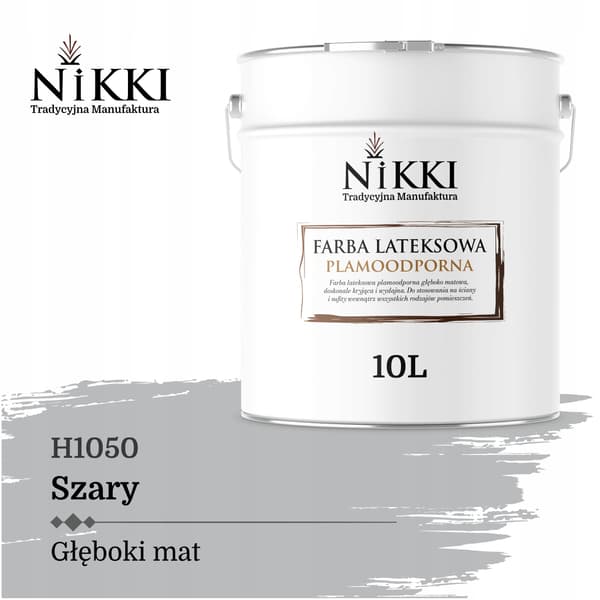 MALING LATEKS PLETRESISTENT GRÅ H1050 10L DYB MAT TIL VÆGGE