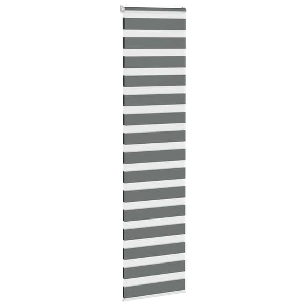 vidaXL Zebrarullgardin, mörkgrå, tygbredd 55,9 cm, polyester