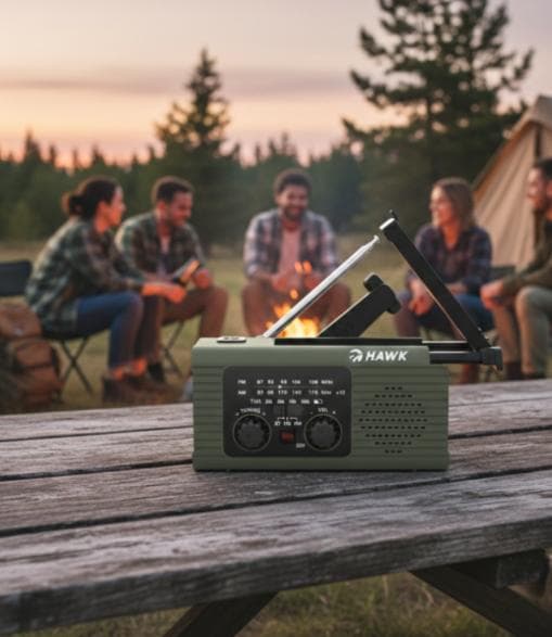 HAWK Expedition R10 HWRDI410GN Solcelleradio Dynamo Krank Grøn og Sort