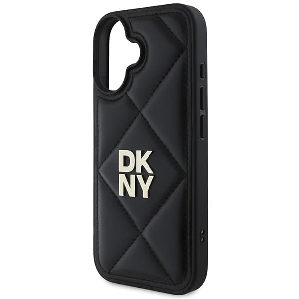 DKNY DKHCP16SPQDSLK iPhone 16 6.1 sort/sort quiltet Stack-logo