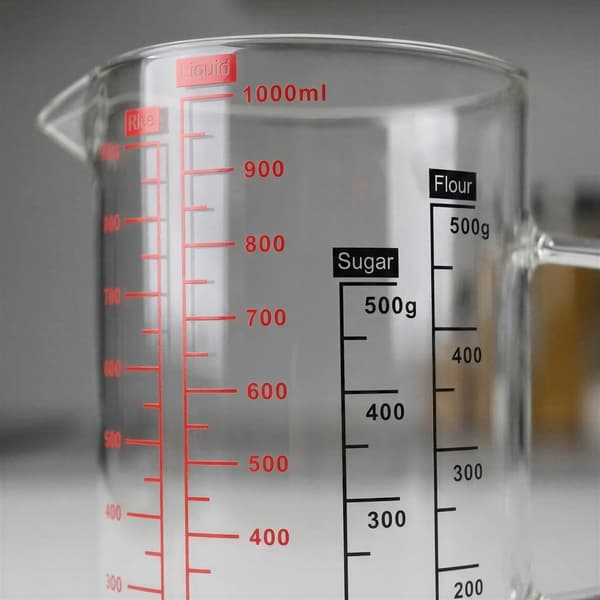 KØKKENMÅLEKANDE 1000 ml VARMEBASIDIG MED GLASMÅLEGRADUATION
