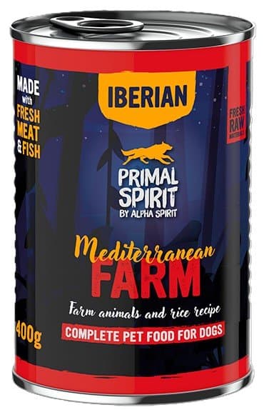 Primal Spirit | Iberisk | Våtfoder för hundar burk 400g - Mediterranean Farm 400g