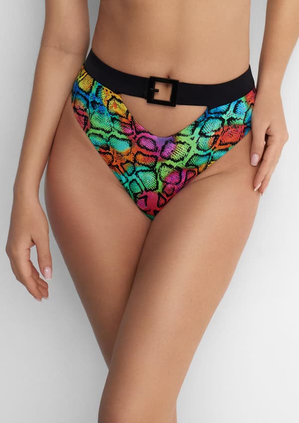 højtaljede dame bikinitrusser med dekorativt spænde Bahamas High Crazy Python Poupee Marilyn 42 CRAZY PYTHON