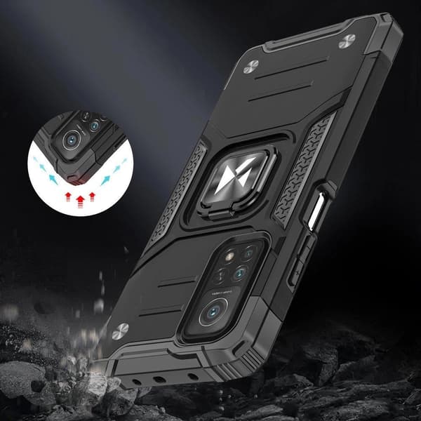 Wozinsky Ring Armor Hybridskal + Magnetiskt Hållare Samsung Galaxy A03s Blå