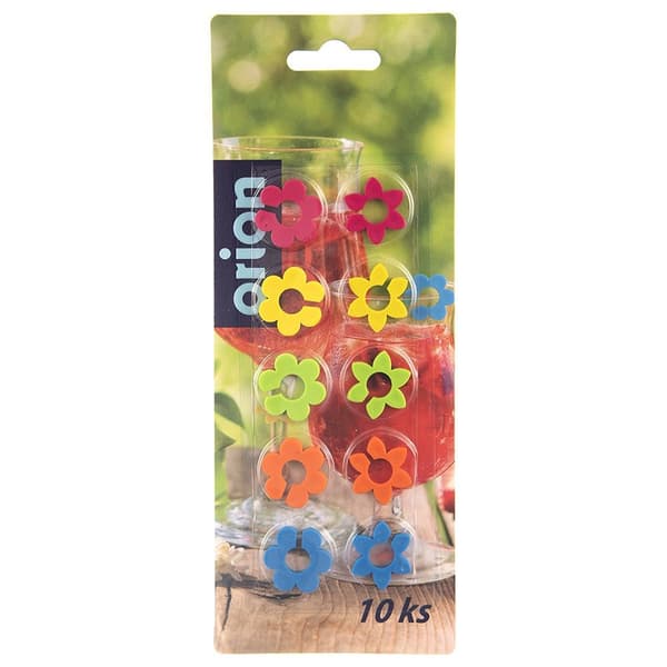 Blommiga markörer för glas och kopp 10 st