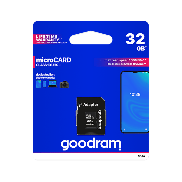 Goodram minneskort microSD 32 GB Class 10 UHS-I SD-adapter