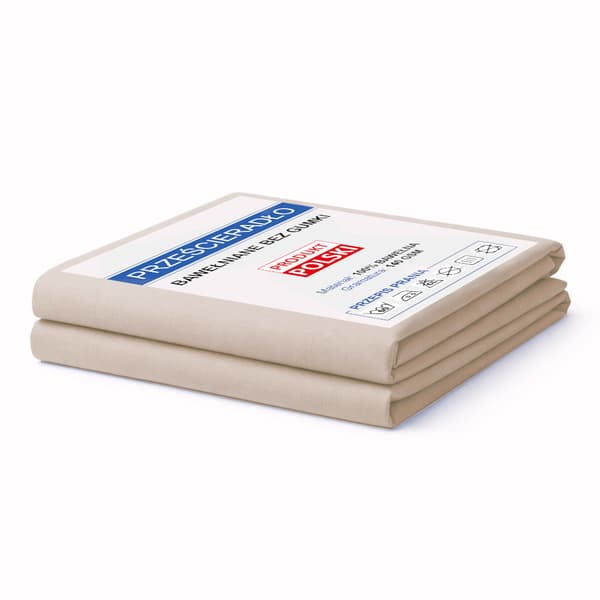 Bomullslakan utan elastisk 180x200 cm ljus beige