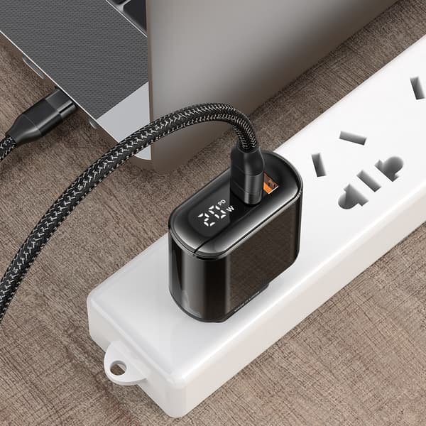 MCDODO HURTIG TELEFON VÆGOPLADDER 2X USB USB-C PD 20W METER