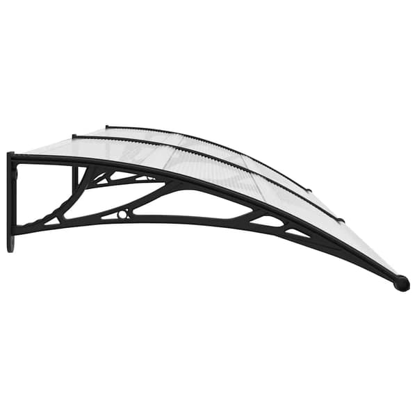 vidaXL dørmarkise sort og transparent 240 x 75 cm PC