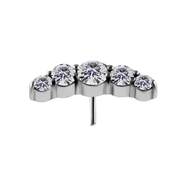 Insticksmutter - kluster med vita zirkoner - CoCr NF - silver - PI-057