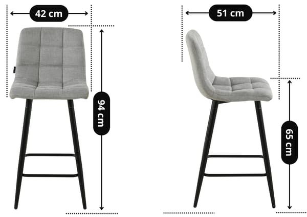 TORE-S pyörivä baarijakkaara, harmaa kangas, 65 cm