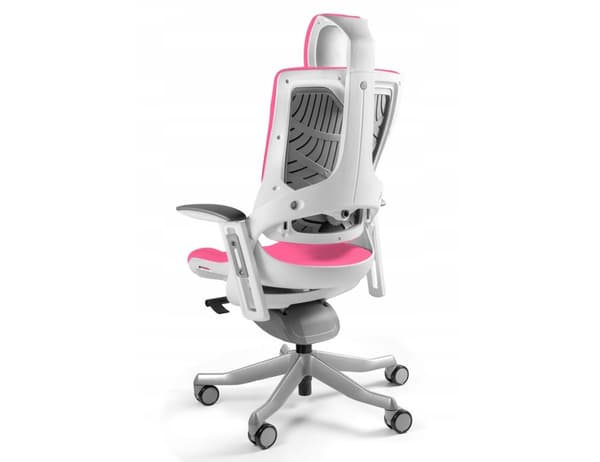 Wau 2 BL401 kontorstol, magenta/hvidt stof