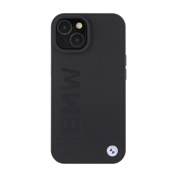 BMW Läder Hot Stamp - iPhone 15 Plus Skal (Svart)